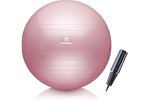 BODYMATE Pelota de Ejercicio para Fitnes con Sistema antirreventones | con bombín | Bola de Yoga Pilates y Ejercicio | Balón para Sentarse | Balon de Ejercicio para Fitness