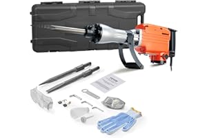 VEVOR Martello Demolitore per Calcestruzzo 2200W 2 Punte a Scalpello per 1400BPM, Kit di Martello Demolitore Elettrico 220V per Lavorazione su Cemento Mattoni Piastrelle Demolizione per Muro 66J