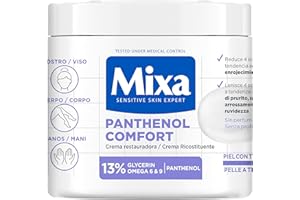 Mixa Crema Corporal Panthenol Comfort para pieles atópicas con 13% de [Glicerina + Pantenol]. Calma el picor. Apta para pieles sensibles y niños. 400 ml.