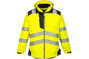 Portwest Chaqueta De Invierno De Alta Visibilidad Pw3 , Tamaño: M, Color: Amarillo/Negro, T400YBRM