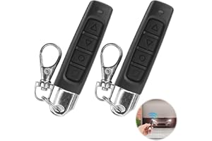 LEUUD 2 Pezzi Telecomando Universale Cancello, Telecomando per Porta del Garage con 4 Tasti Codice Fisso Telecomando per Cancelli Multifrequenza 433 MHz, Trasmettitore Portachiavi Porta Garage Telecomando