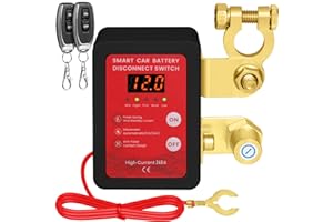 DKEVEU Disjoncteur de batterie télécommandé sans fil - 12 V - 240 A - Interrupteur d'arrêt automatique - Coupe circuit batterie pour voiture, camping-car, ATV, camion, bateau (Avec affichage LED)