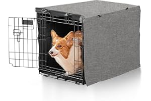 X-ZONE PET Double Door Dog Crate Cover - Polyester Pet Kennel Cover (Fits 24 30 36 42 48 inches Wire Crate)