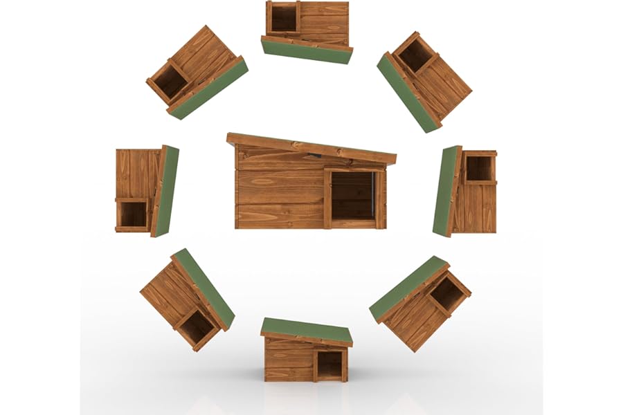 Kingston Hedgehog House and Hibernation Shelter - Predator-Proof Outdoor Habitat, Built to Minimum Wildlife Trust Sizes, Feeding Station and Home - Felt Roof Cover and Full Wood Flooring