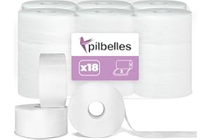 MUNTRADE Lot de 18 rouleaux de papier toilette industriel double épaisseur 95 m