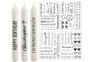 Yezirzax 16 Blätter Kerzentattoos (300+ Muster) Wasserschiebefolie Sticker, Kerzenfolie | Kerzensprüche | Wassertransferdruck Dekorieren | DIY Dekoration Geschenk Kerzendekoration Handwerk