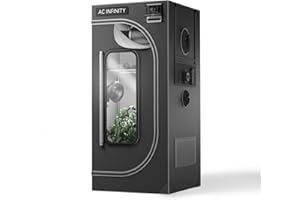 AC Infinity CLOUDLAB 722, Advance Grow Tent 2x2, 60x60x180cm Thickest 2.5cm Poles, 2000D Mylar Canvas, Lab-Tested Highest Reflectivity, Zipper Window Controller Mount Plate Indoor Growing 24"x24"x72"