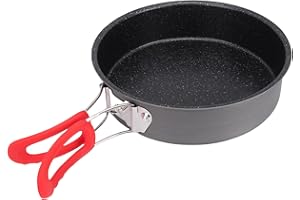 Aomiun Camping Frying Pan 8Inch Non-Stick Fry Pan Quick Heating Omelet Maker Lightweight Foldable Handle with Thickened Bottom for Gas Ceramic Electric Induction Outdoor Cooking Hiking