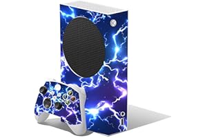 THE STICKER STUDIO LTD Blue Electric Custom Vinyl Skins for Xbox Series S, Wrap Decal Cover Stickers for Xbox Series S Console Controller (Blue Electric)