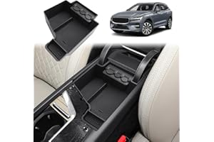 ‎GAFAT GAFAT Kompatibel mit Volvo XC60 XC90 V60 S60 V90 S90 2017-2026 Facelift Mittelkonsole Aufbewahrungsbox, XC60 2026 Armlehne Organizer Ablage, mit 3-Loch-Münzbox XC60 Zubehör, Multifunktional