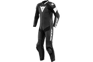 ‎DAINESE Dainese Tosa 1-Teiler Perforierte Motorrad Lederkombi (Black/White,56)