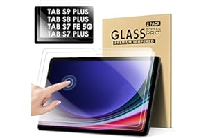 [2 Pezzi] KATUMO Vetro Temperato Compatibile con Samsung Galaxy Tab S7 FE/Galaxy Tab S7 Plus 12.4, Pellicola Proteggi Schermo con Durezza 9H Anti-graffio