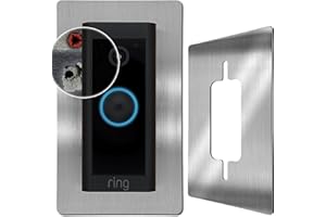 BARON DESIGN Anneau de porte vidéo filaire - Plaque murale - Support en acier inoxydable - Panneau - Cadre - Design de qualité supérieure avec kit de fixation (surface polie)