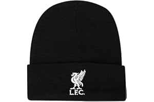 LFC Official Liverpool Football Fans Bronx Hat with Embroidered Crest (100% Acrylic) Black