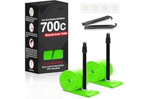 HYCLINE 2-Pack TPU 700×18-32C Bike Inner Tube, Ultralight ALLRoad Bike Tube with 45mm/65mm/85mm Presta Valves for Road Bike (Include Bike Tube Patch Repair Kit)