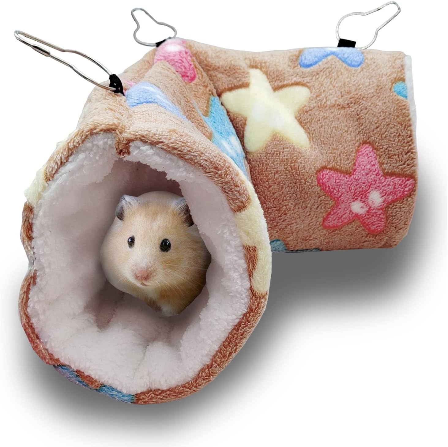 QeeHeng Hamaca para Ratas de hurón de Conejillo de Indias, Cama de túnel Colgante de Conejillo de Indias, Hamaca para Mascotas para Animales pequeños, Hamster, Chinchilla, Planeador de hurón,marrón