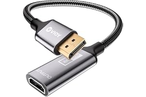 VIOY Displayport to HDMI Adapter, 4K@30HZ Uni-Directional DP (Source) Male to HDMI (Display) Female, 1080P@120HZ Display Port Adapter for Monitor, AMD, NVIDIA, HP, Dell, Lenovo