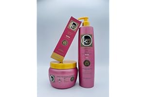 KERAGOLD KG PRO KERAGOLD PRO - Pack Trio Soins Capillaires Sans Sulfates : Shampoing 500ml + Masque 500ml + Sérum 100ml - Kératine & Biotine