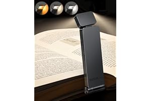 Tyreses Luz de Lectura, Lampara de Lectura con Pinzas, LED Luz Lectura USB Recargable, 3 Colores Brillos Continuamente Ajustables, Luz Anti-Azul, Regalo para Niños y Amantes de la Lectura
