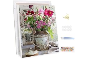 MEIYUDA Peinture par Numero Adulte avec Cadre, Vivre à la campagne Kit de Peinture à l'Huile sur Toile par Numéro, Débutants Peinture Acrylique Pigmentée, Decoration Maison Cadeau 30x40cm