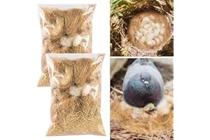 REACHMALL Vogel-Nistmaterial, Mischmaterial für Kanarienvögel, Vogelnester, Einstreu, Kolibri-Nistmaterial für Käfig/Gärten/Baumstämme, Wildvögel, 2 Stück