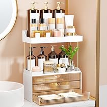 Organisateur De Maquillage Rotatif QWORK – 9 Plateaux Ajustables, Grande Capacité, Pour Coiffeuse Et Salle De Bain