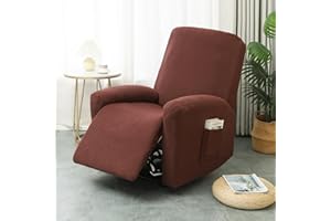 ABZDUNG Funda Universal for sillón reclinable, elástica, de Jacquard, de una Plaza con Bolsillo, extraíble.(D)