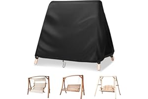 Velfree Hollywoodschaukel Abdeckung,Spitzdach Wasserdichtes Abdeckplane Winddicht UV-Beständiges Abdeckung 3 sitzer Schutzhülle Hollywoodschaukel(213x160x178cm)