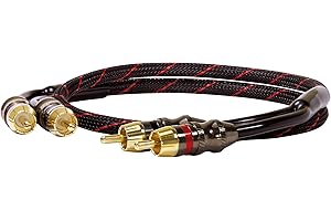 Dynavox Perfect Sound kabel stereo cinch, pozłacane styki, nadaje się do urządzeń audio ze złączami cinch, takich jak wzmacniacz, odtwarzacz CD, odbiornik AV, kolor czarny/czerwony, długość 0,5 m