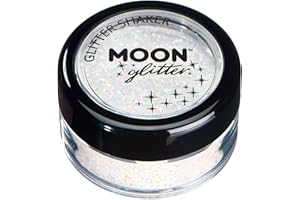Barattolino glitter color pastello della Moon Glitter – 100% Cosmetico per viso, corpo, unghie, capelli e labbra - 3gr - Bianco