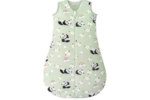 Yukkidds Baby Sleeping Bag 2.5 Tog 6-12 Months Newborn Sleeping Bag 100% Cotton Sleep Sack for Winter Warm and Comfortable Green