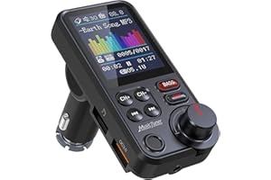 GIZMOVINE Bluetooth Samochodowy nadajnik FM, zapalniczka samochodowa Bluetooth Muzyka radia samochodowego, wsparcie MP3 adapter odtwarzacza, zestaw głośnomówiący, Spotify, USB podróży ładowarka, wyświetlacz HD,