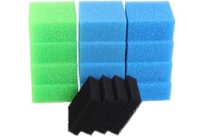 INGVIEE Kompatibel Aquarium Filterschwamm Set für Juwel Compact/Bioflow 3.0 / M (4X Blau Fein, 4X Blau Grob, 4X Grün Nitrat, 4X Aktivkohleschwamm)