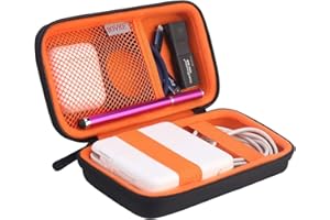 BOVKE Carrying Case Hard Protective Case Tech Organizer Travel Power Bank Pouch Bag USB Cable Organizer for Earbuds, Cable Cord, Charger Adapter, Electronic Accessories Case Wallet, Black