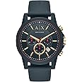 Armani Exchange Silicone Analog Blue Dial Men Watch-Ax1335, Blue Band