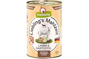 GranataPet Liebling's Mahlzeit jagnięcina z ziemniakami, mokra karma dla psa bez dodatku cukru, bezzbożowa pełnoporcjowa karma dla psa, 6 x 400 g