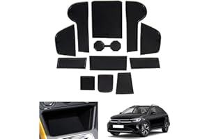 GAFAT Compatibile con VW Taigo/Nivus 2021-2024 2025 Tappetini Antiscivolo in Gomma, Taigo 2023 Tappetini per Console Centrale, Scatola Portaoggetti, Cuciture Porte, Accessori Taigo (Nero)