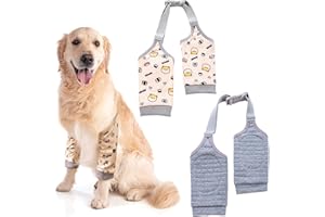 TNSLAND 2 Stück Recovery Sleeve Hund, Liegeschwielen Hund Leckschutz Hund Ellbogenschoner Hunde, Ellenbogenbandage Hund FüR Verhindert Das Lecken Von Wunden (Gelb, Grau XXL)