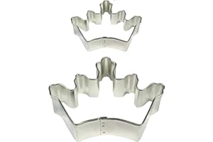 PME SC617 Lot de 2 Emporte Pièces Couronne pour Biscuits et Gâteaux, Acier Inoxydable, Argent, 9 x 2 x 6 cm SC617
