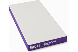 Snuz - SurfaceDuo Cot Mattress 140 x 70 Pocket Sprung, Two Firmness Levels with Memory Foam , White