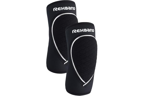Rehband Coudière Noire, Protection de Coude en Néoprène pour le Handball et le Volley-ball, Coudière pour Sports en Salle Unisexe, Couleur:Noir - 1 Paire, Taille:S