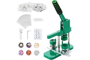 ‎DYNA-LIVING Dyna-Living Buttonmaschine Abzeichen Button Maker 25mm/0.98in, DIY Badge Press Machine mit 100 Zubehörteilen & Kreisschneider, Drehbare Grün Rohlinge Buttonrohlinge machen Badge Maker Maschine