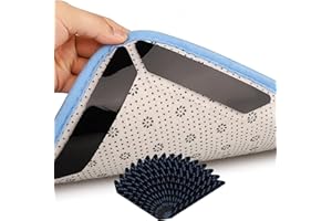 SHULLIN 16 Stück Waschbar Antirutschmatte Teppich Antirutschunterlage AntiRutsch Teppichunterlage Teppichgreifer Aufkleber Teppich Ecken rutschfest Teppichstopper für Teppiche Matten(Schwarz)