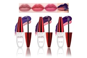 Dulele 3PCS Colour Peel Off Lip Liner Stain Set, Natural Instant Peel Off Lip Stain, Waterproof Lip Tint Stain Non-stick Cup Peel Off Lipstick Lip Makeup for Women (D)