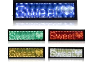MidoriMori Targhetta identificativa a LED programmabile Scorrimento Digitale Biglietto da Visita Ricaricabile Tag Namag con Magnete/Perno per Ristorante Bar per Feste Bar