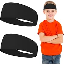 WLLHYF Bandeaux De Sport Enfants Lot De 2 - Élastiques, Respirants, Anti-Transpiration | Pour Basket, Course