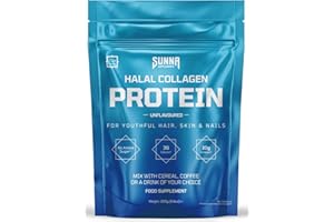 SUNNA SUPPLEMENTS - Halal Bovine Collagen Protein Powder for Hair Skin Nails and Joints - Type (I, III) Hydrolysed Premium Bovine Collagen Peptides for Women and Men | Gluten Free | Unflavoured