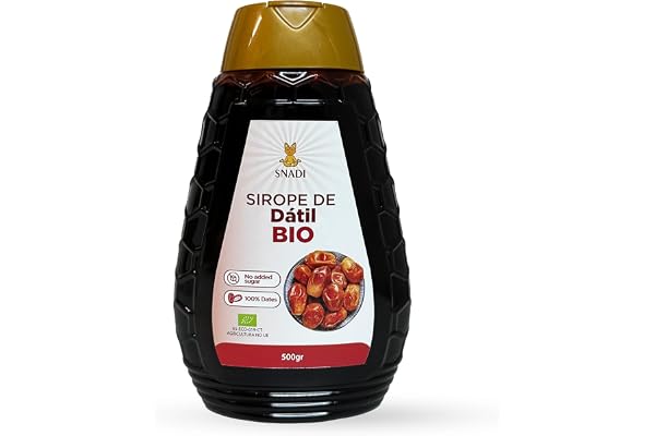 Snadi - Ekologisk Dadel Sirap 100% Organisk, 480g | Naturligt Sötningsmedel | Låg i Kalorier | Källa till Vitaminer och Mineraler