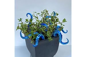 JHIALG Set of 7 Octopus Tentacle Stakes, Resin Luminescent Decorative Plant Stakes, Glow in The Dark Octopus Garden Stakes, Funny Halloween Plant Ornaments for Plant Garden Yard