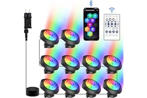 NATPOW Illuminazione a LED subacquea, illuminazione subacquea RGB subacquea (10 in 1)